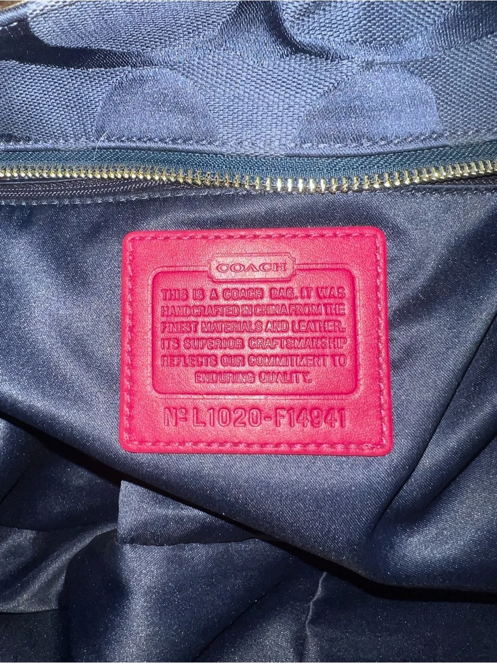 Coach 2010 Pink and Navy Signature Laura Tote Bag - Picture 6 of 13